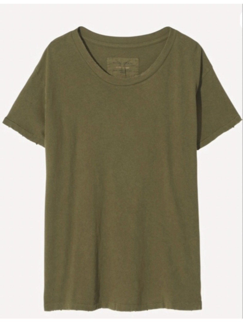 New Nili Lotan Olive Green Cotton Short Sleeve Tee M